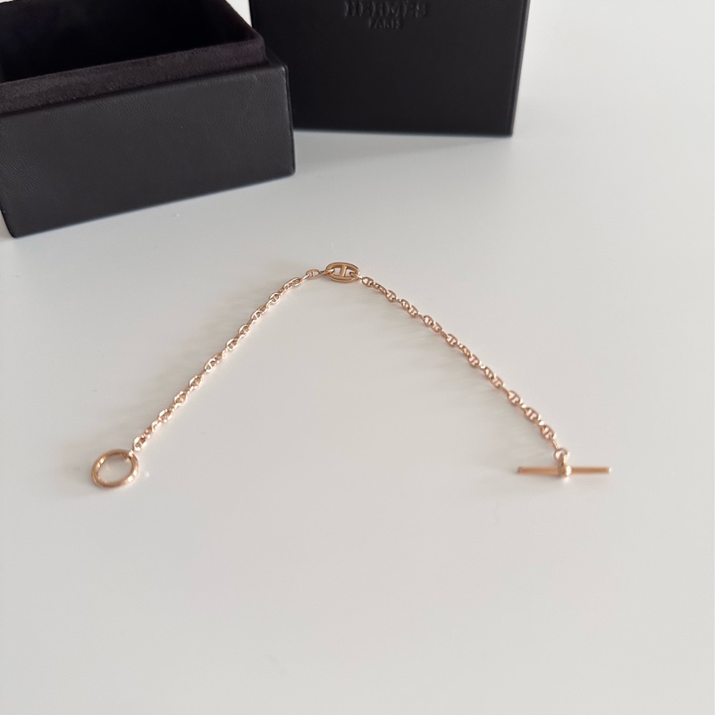❤️愛馬仕Hermes 豬鼻子手鍊 Farandole玫瑰金手鍊 TPM-18K 全新-6