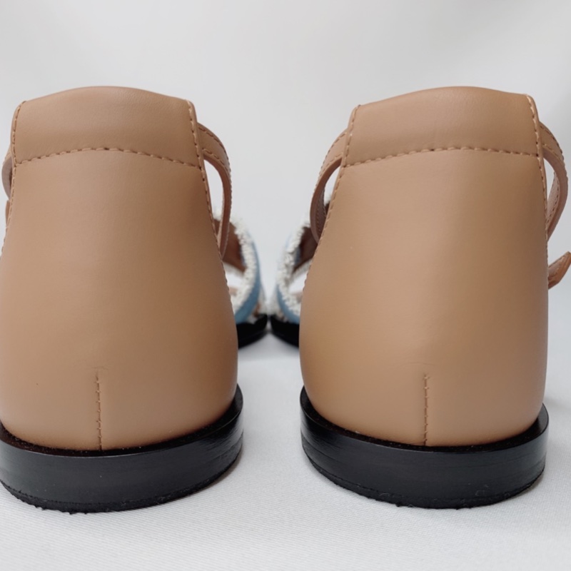 HERMES 全新Santorini淺藍牛仔布涼鞋-6