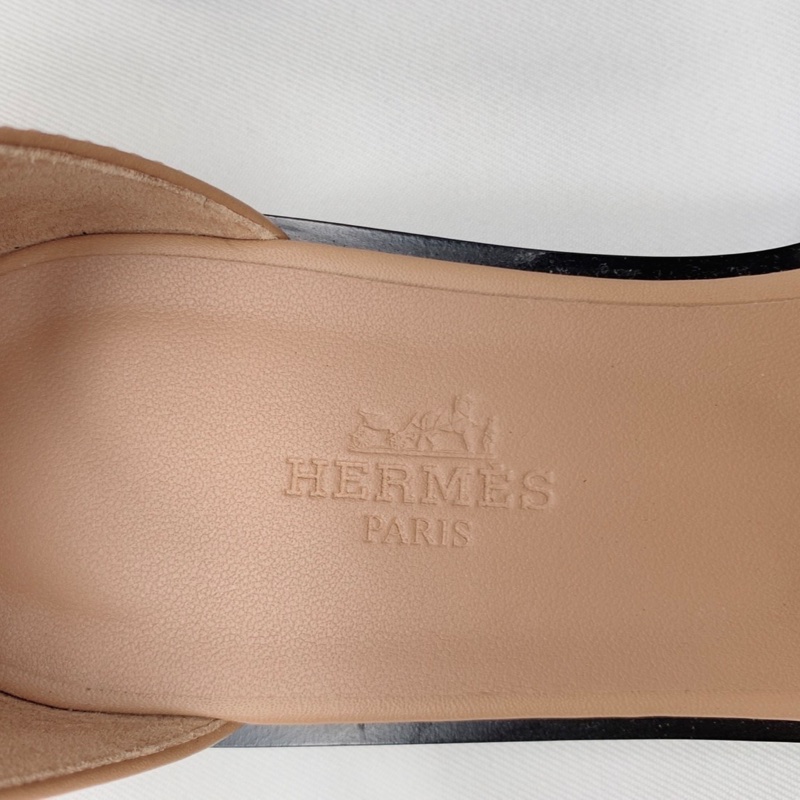 HERMES 全新Santorini淺藍牛仔布涼鞋-9