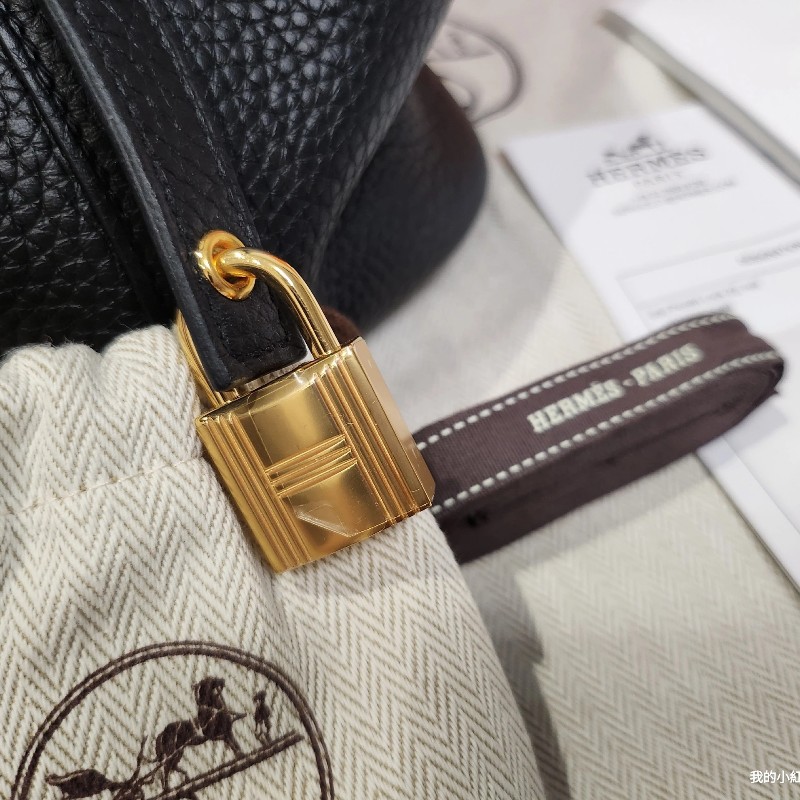 【保真】愛馬仕菜籃子 picotin 22 黑金 有購證-3