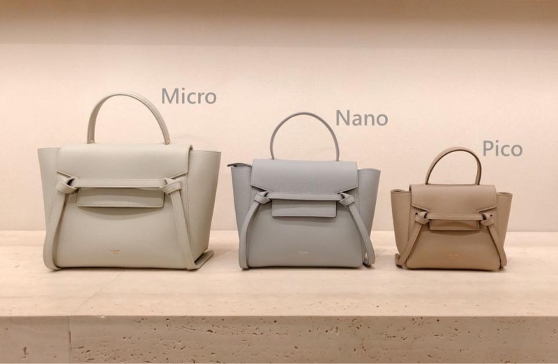 （已停產請把握）近全新 Celine 淺褐灰Belt Pico鯰魚手提肩揹包-5