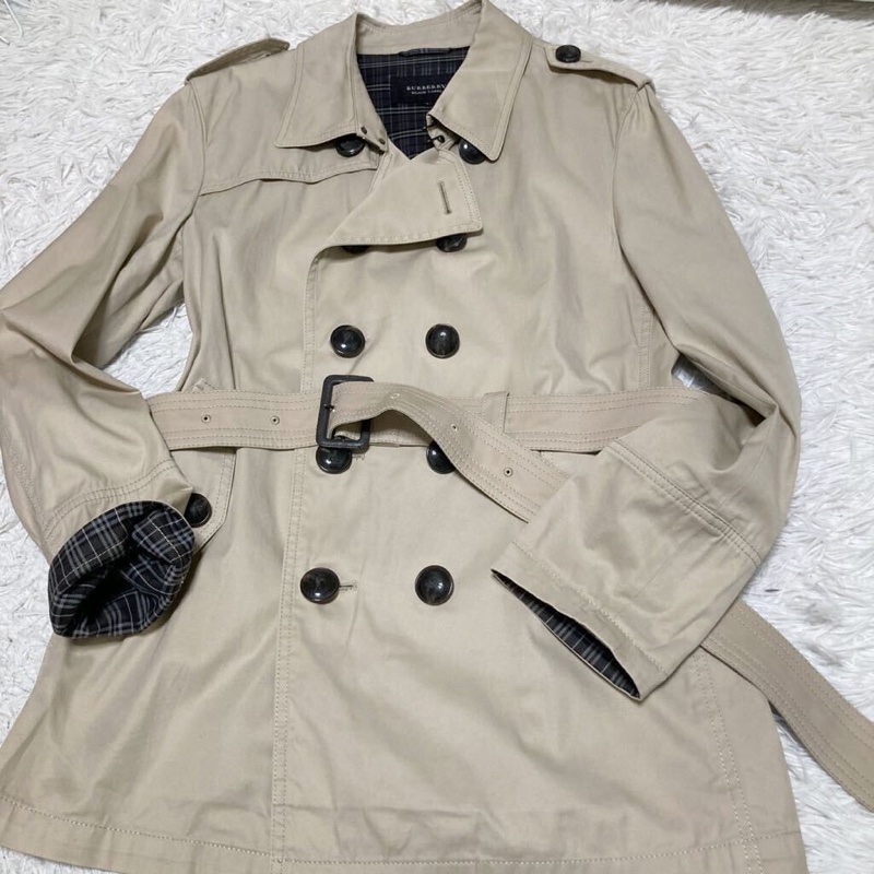 Burberry 淺卡其戰馬扣風衣 (卡其/L)-10