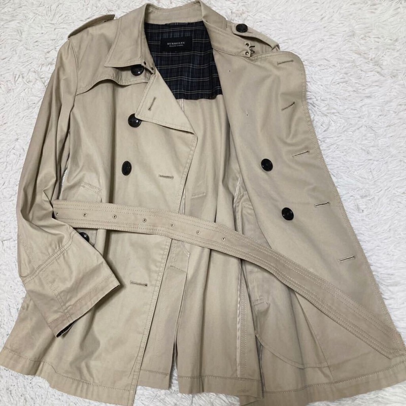 Burberry 淺卡其戰馬扣風衣 (卡其/L)-11