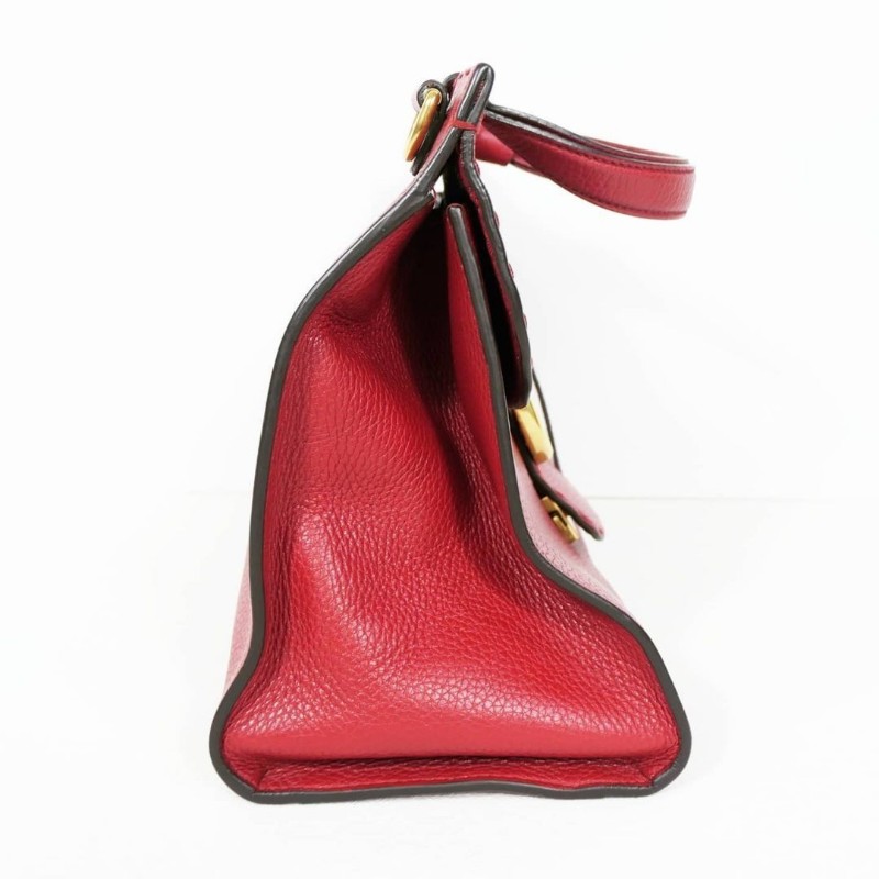 Gucci GG Marmont Top Handle Bag 古馳紅色荔枝紋牛皮馬蒙手提包-4