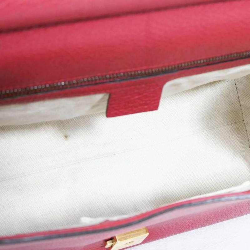 Gucci GG Marmont Top Handle Bag 古馳紅色荔枝紋牛皮馬蒙手提包-9