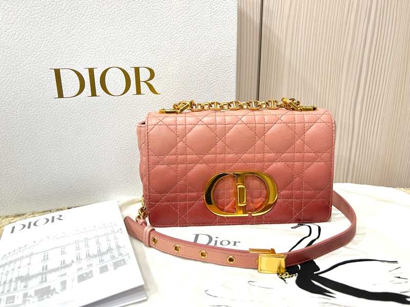 《極新超甜價》Dior caro 20 小號 漸層粉 全配 附台灣購證-0