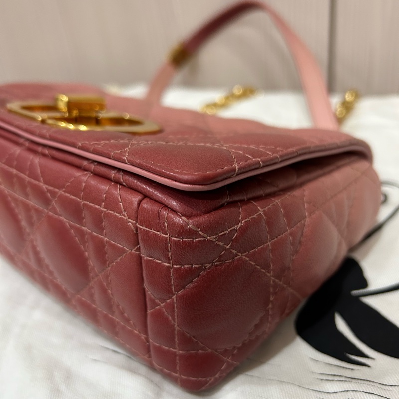 《極新超甜價》Dior caro 20 小號 漸層粉 全配 附台灣購證-5