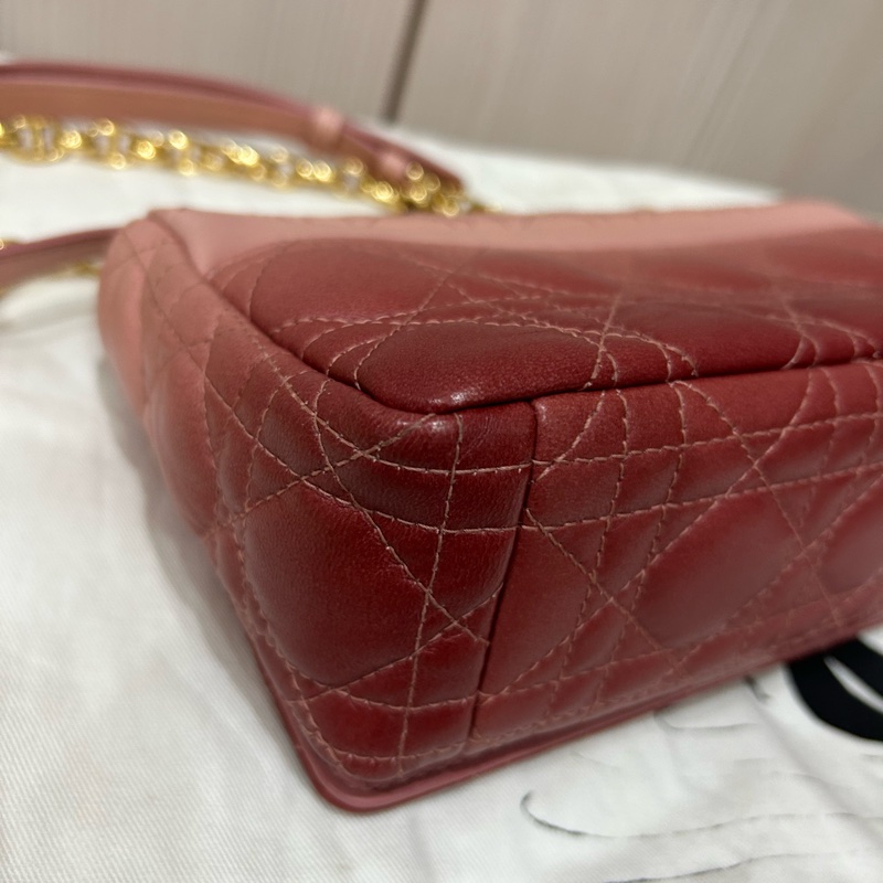 《極新超甜價》Dior caro 20 小號 漸層粉 全配 附台灣購證-6