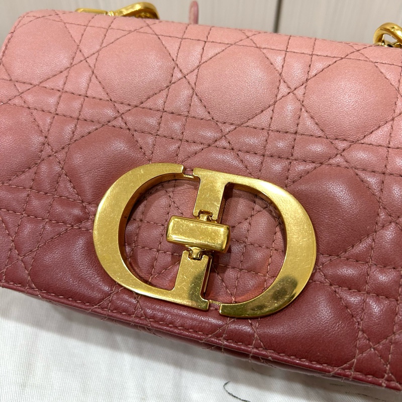 《極新超甜價》Dior caro 20 小號 漸層粉 全配 附台灣購證-10
