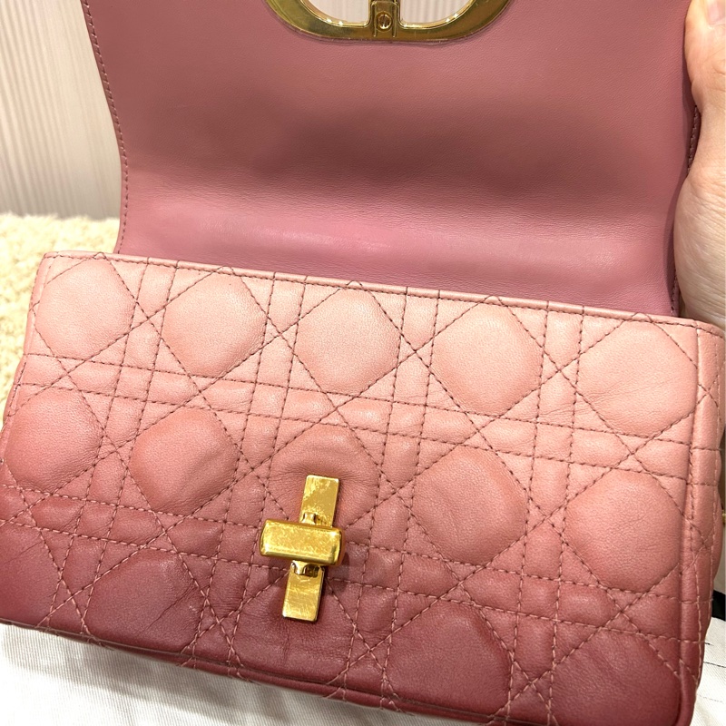《極新超甜價》Dior caro 20 小號 漸層粉 全配 附台灣購證-14