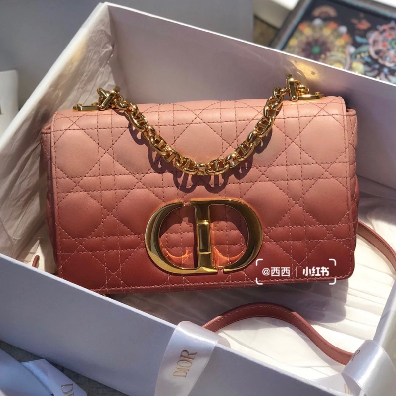 《極新超甜價》Dior caro 20 小號 漸層粉 全配 附台灣購證-17