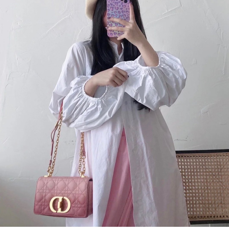 《極新超甜價》Dior caro 20 小號 漸層粉 全配 附台灣購證-19