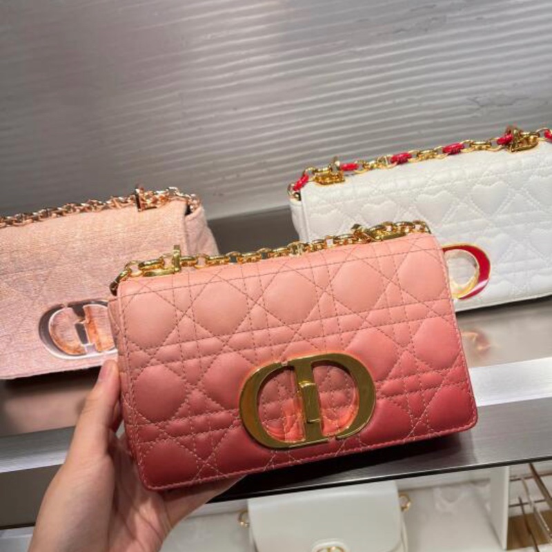 《極新超甜價》Dior caro 20 小號 漸層粉 全配 附台灣購證-23