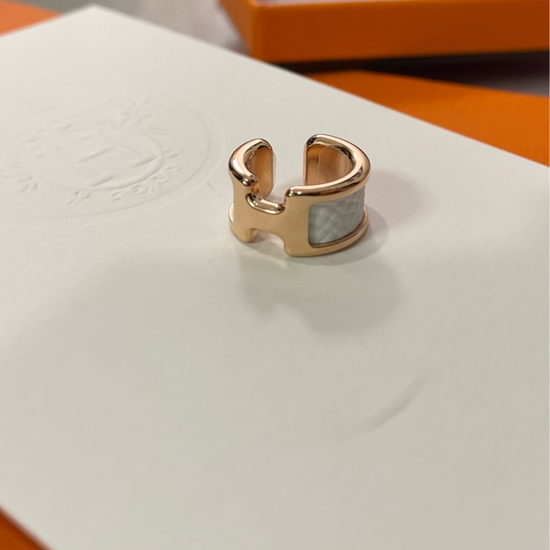 Hermes ear cuff 耳扣 白色/玫瑰金 稀有!全新有單據-2