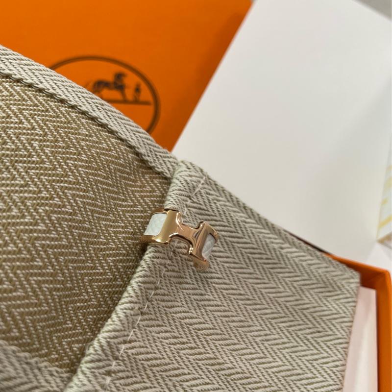 Hermes ear cuff 耳扣 白色/玫瑰金 稀有!全新有單據-3