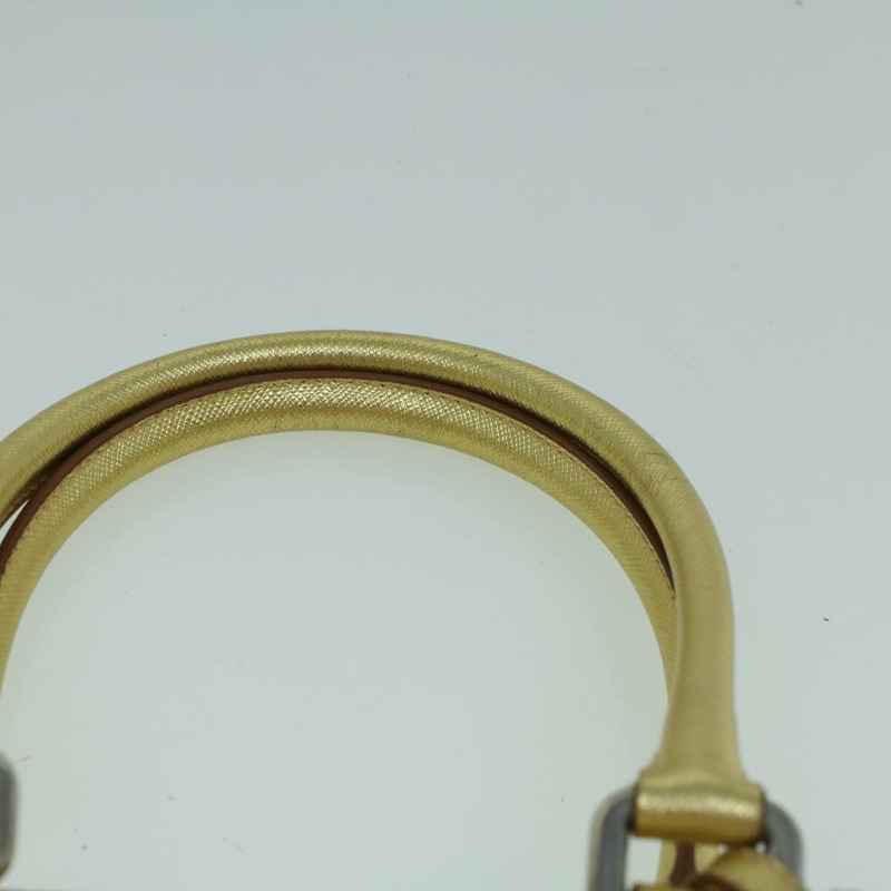 【日本直送】PRADA 手提包 Safiano 皮革 金色 Auth 60231A-13