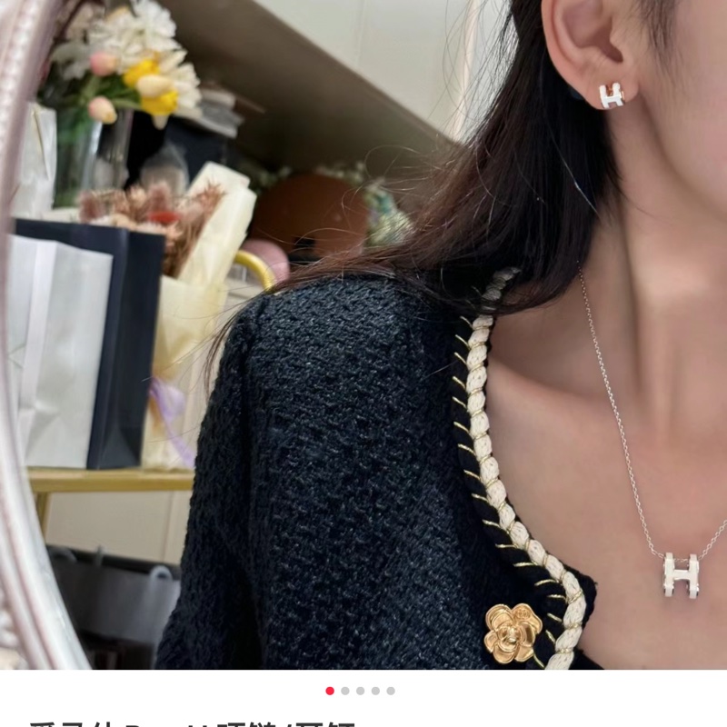 出二手閒置近新愛馬仕mini pop h耳環白銀-4