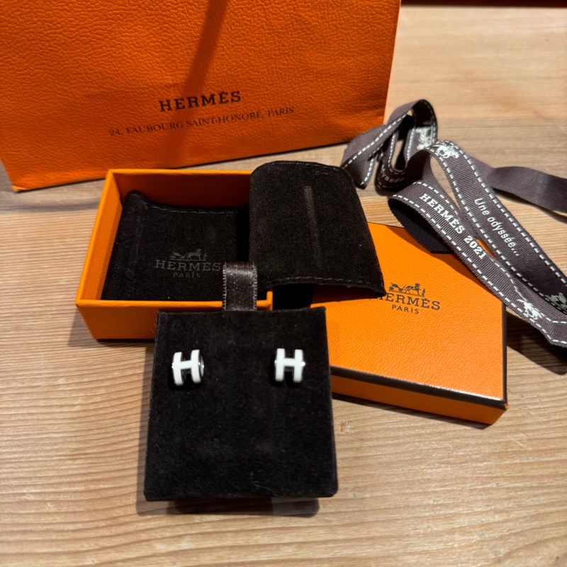 出二手閒置近新愛馬仕mini pop h耳環白銀-7