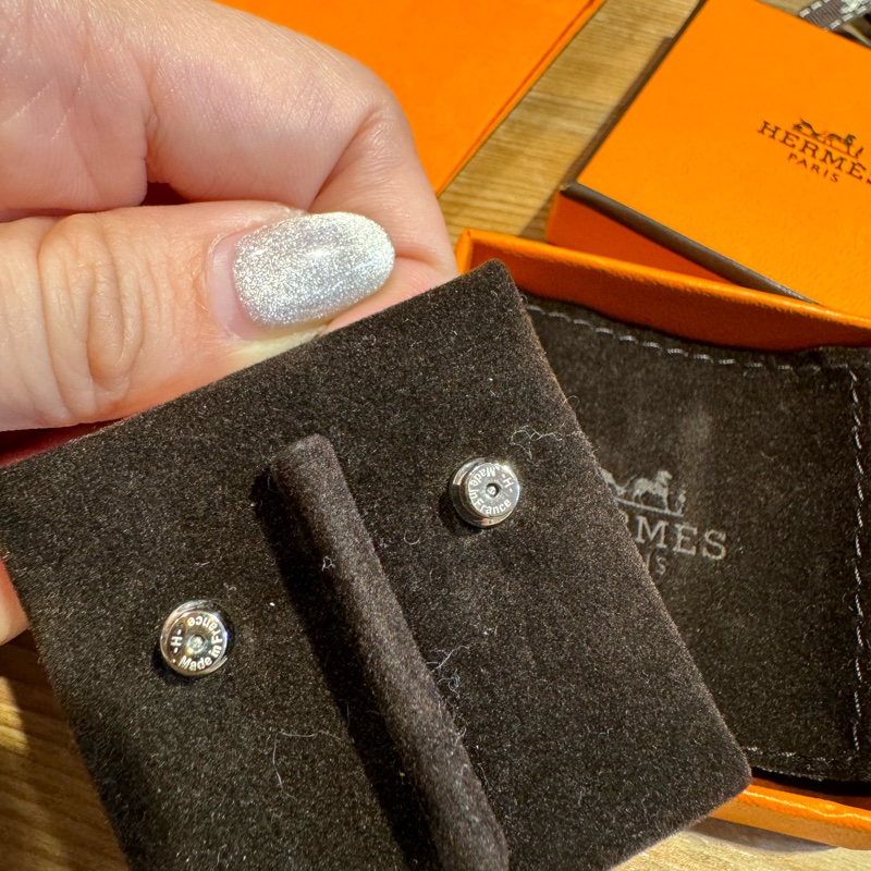 出二手閒置近新愛馬仕mini pop h耳環白銀-13