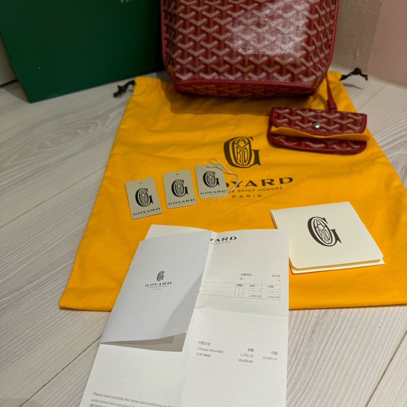 (9成5新) Goyard Anjou Mini Tote 雙面用 紅色-4