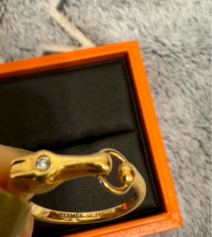 愛馬仕Hermes galop玫瑰金馬上鑽戒指 50碼-4