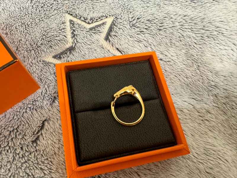 愛馬仕Hermes galop玫瑰金馬上鑽戒指 50碼-3