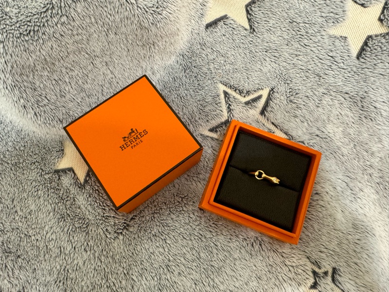 愛馬仕Hermes galop玫瑰金馬上鑽戒指 50碼-2