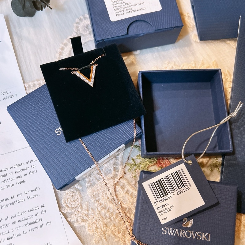 SWAROVSKI 施華洛世奇  熱賣款🔥V型玫瑰金項鍊-5
