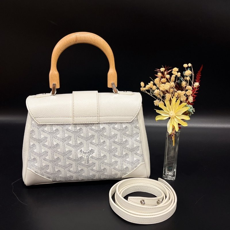 GOYARD 白色全皮 mini Saigon迷你西貢包/肩背包/手提包/斜背包/二用包-2