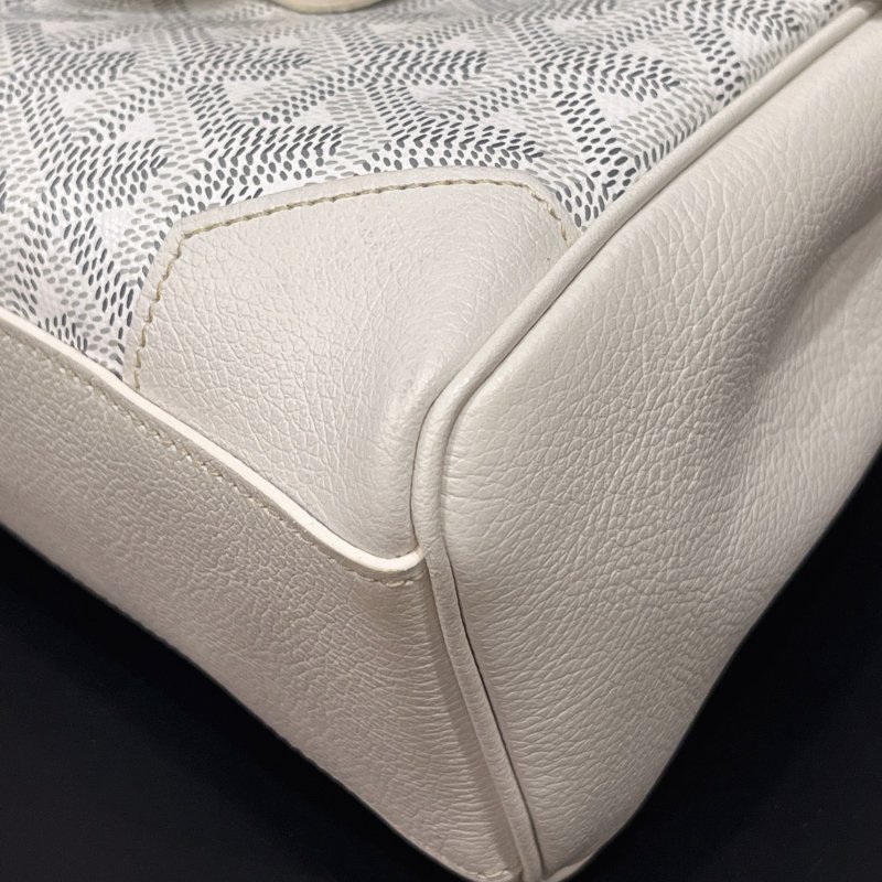 GOYARD 白色全皮 mini Saigon迷你西貢包/肩背包/手提包/斜背包/二用包-4