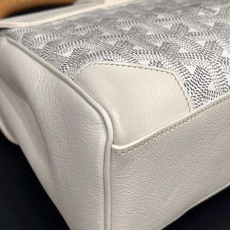 GOYARD 白色全皮 mini Saigon迷你西貢包/肩背包/手提包/斜背包/二用包-5