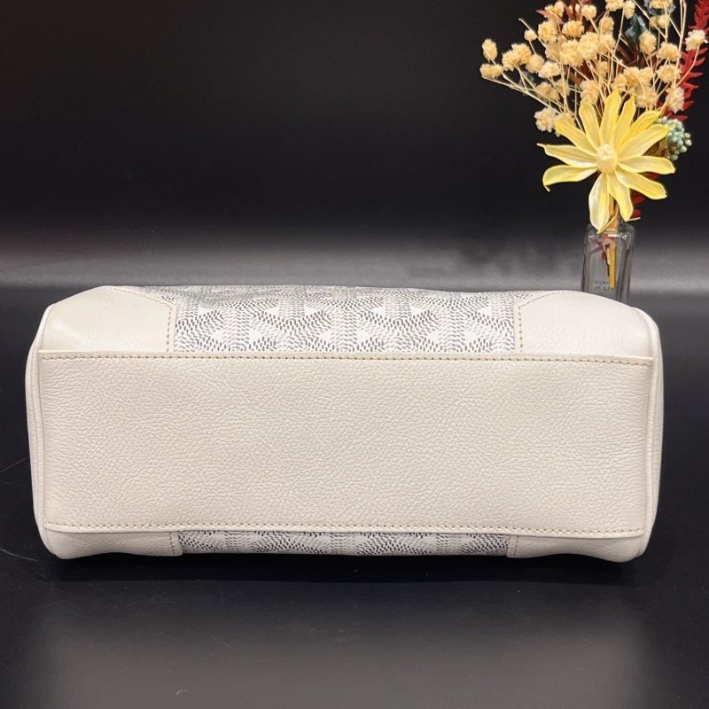 GOYARD 白色全皮 mini Saigon迷你西貢包/肩背包/手提包/斜背包/二用包-7