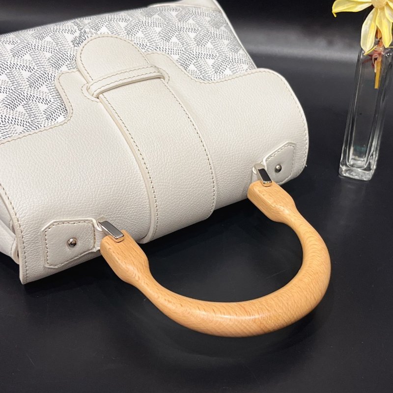 GOYARD 白色全皮 mini Saigon迷你西貢包/肩背包/手提包/斜背包/二用包-8