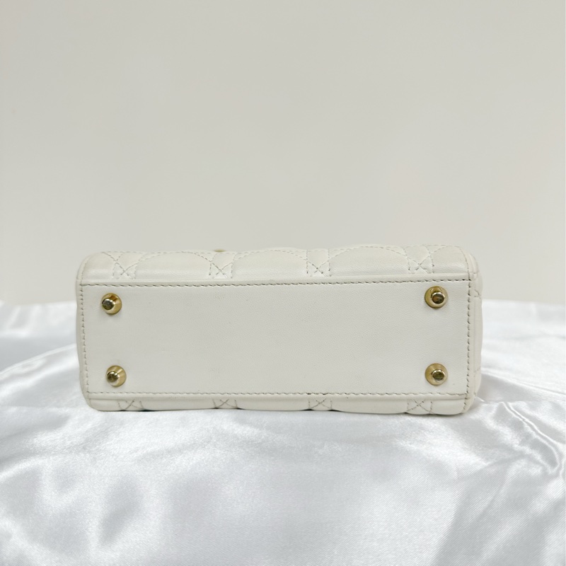 ❌已售❌ Dior Lady Dior Mini 三格黛妃包 Latte Cannage 奶油色淡金-2