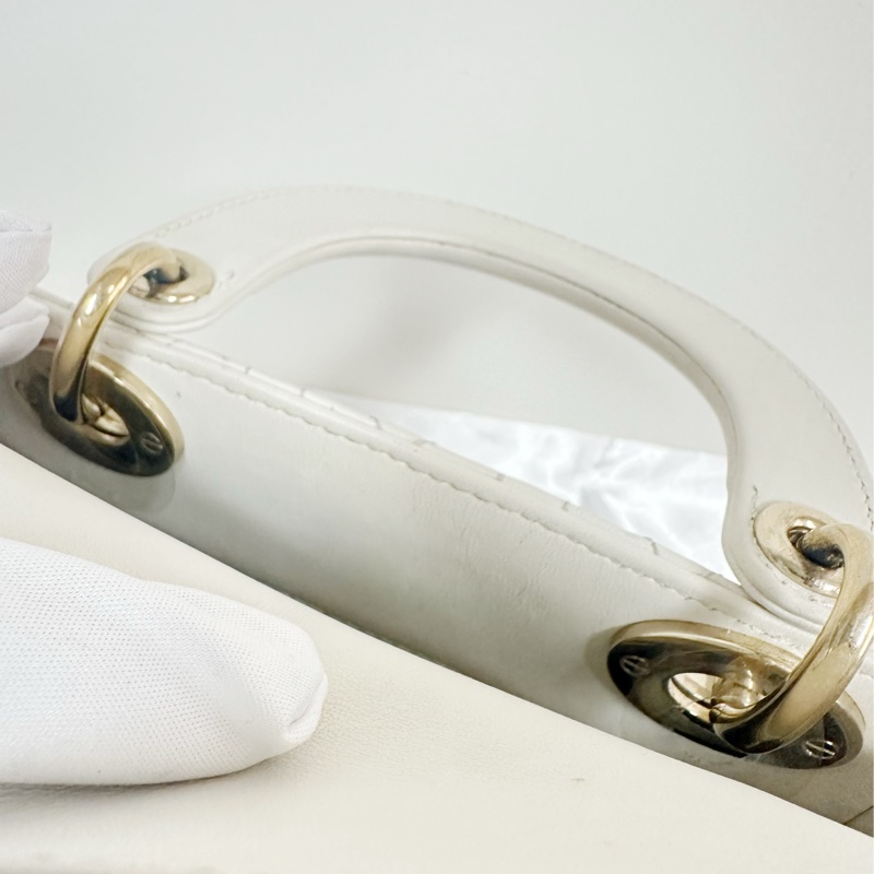 ❌已售❌ Dior Lady Dior Mini 三格黛妃包 Latte Cannage 奶油色淡金-3