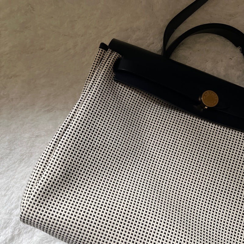 Hermes herbag31 全新 編織特殊款 熊貓-3