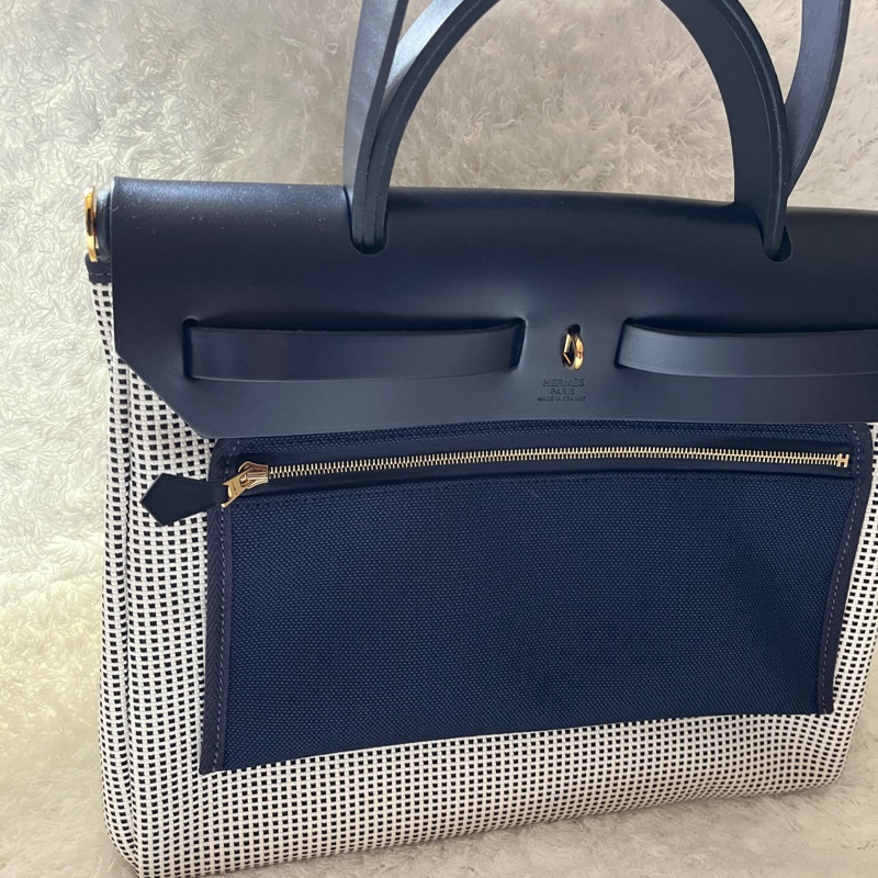 Hermes herbag31 全新 編織特殊款 熊貓-6
