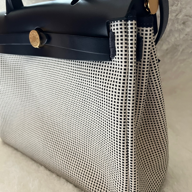 Hermes herbag31 全新 編織特殊款 熊貓-7