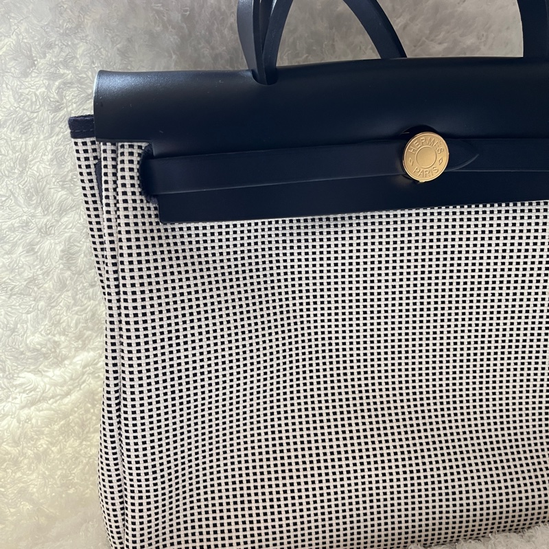 Hermes herbag31 全新 編織特殊款 熊貓-8