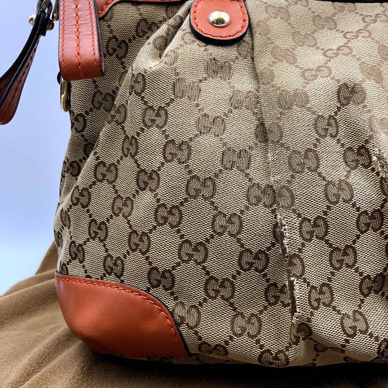 GUCCI Sukey系列 雙G緹花配皮托特包，逛街包，通勤包，手提包，二手真品，正品，現貨【已售出】-17