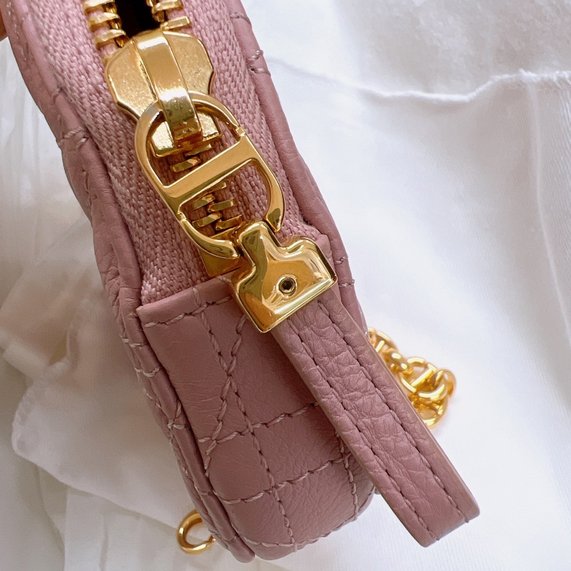 Dior caro heart pouch with chain 迪奧愛心包 乾燥玫瑰粉💗-12