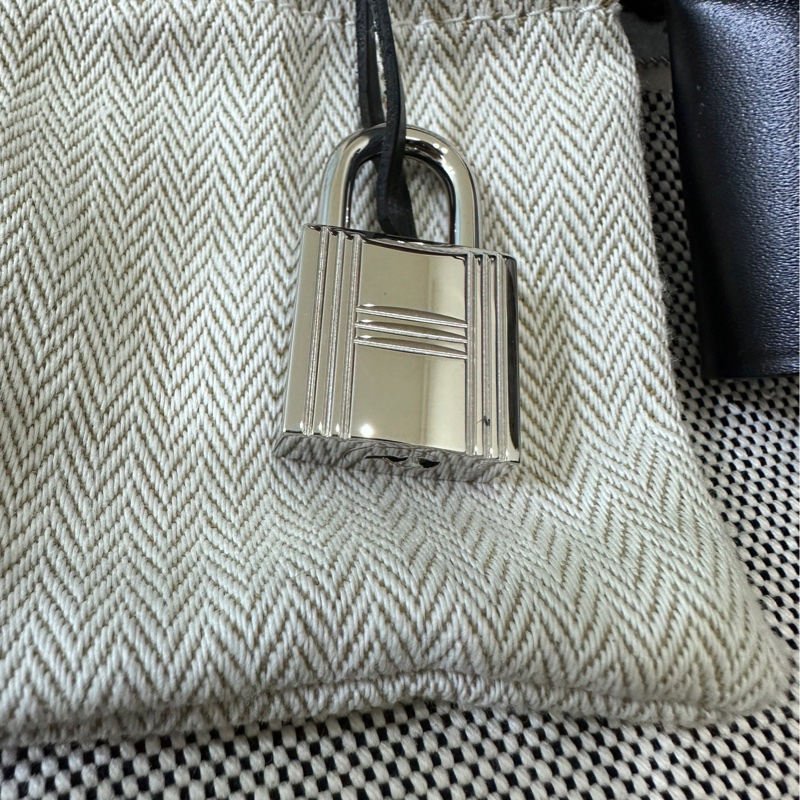 Hermes 愛馬仕 Herbag 31 帆布拼牛皮 特殊編織款 熊貓配色-19