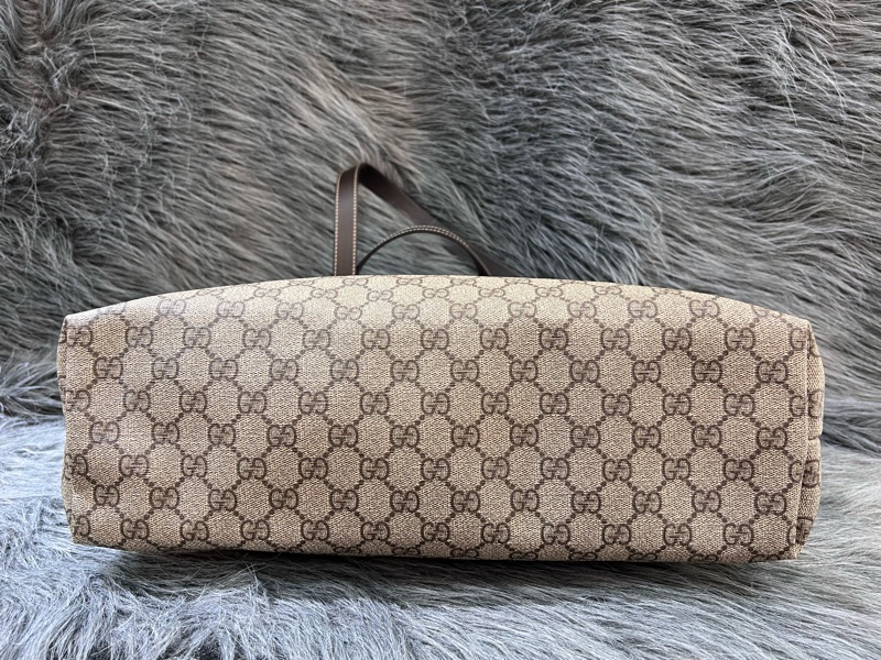 Gucci 211137 咖啡色 PVC GG 老花 托特包 購物包 手提包-4