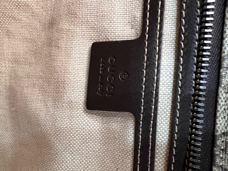 Gucci 211137 咖啡色 PVC GG 老花 托特包 購物包 手提包-6