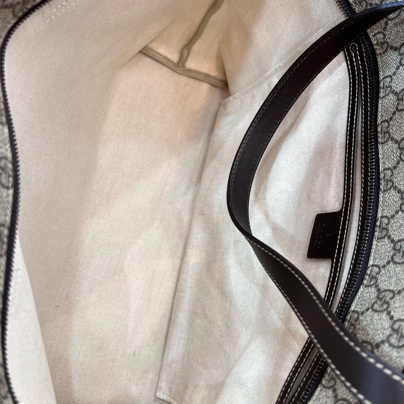 Gucci 211137 咖啡色 PVC GG 老花 托特包 購物包 手提包-7