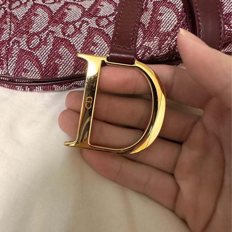 「全台最甜價❤️」Dior酒紅色馬鞍包 Dior saddle bag 中型款(95新)-3
