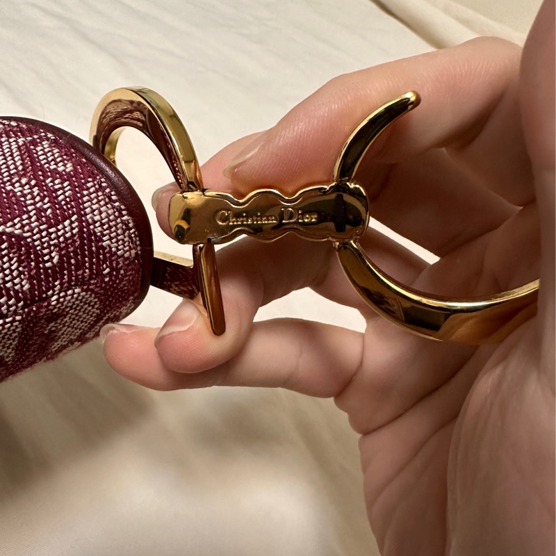 「全台最甜價❤️」Dior酒紅色馬鞍包 Dior saddle bag 中型款(95新)-4