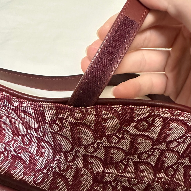 「全台最甜價❤️」Dior酒紅色馬鞍包 Dior saddle bag 中型款(95新)-5