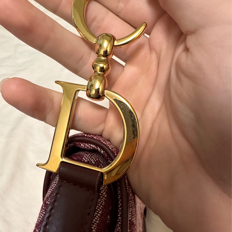 「全台最甜價❤️」Dior酒紅色馬鞍包 Dior saddle bag 中型款(95新)-8