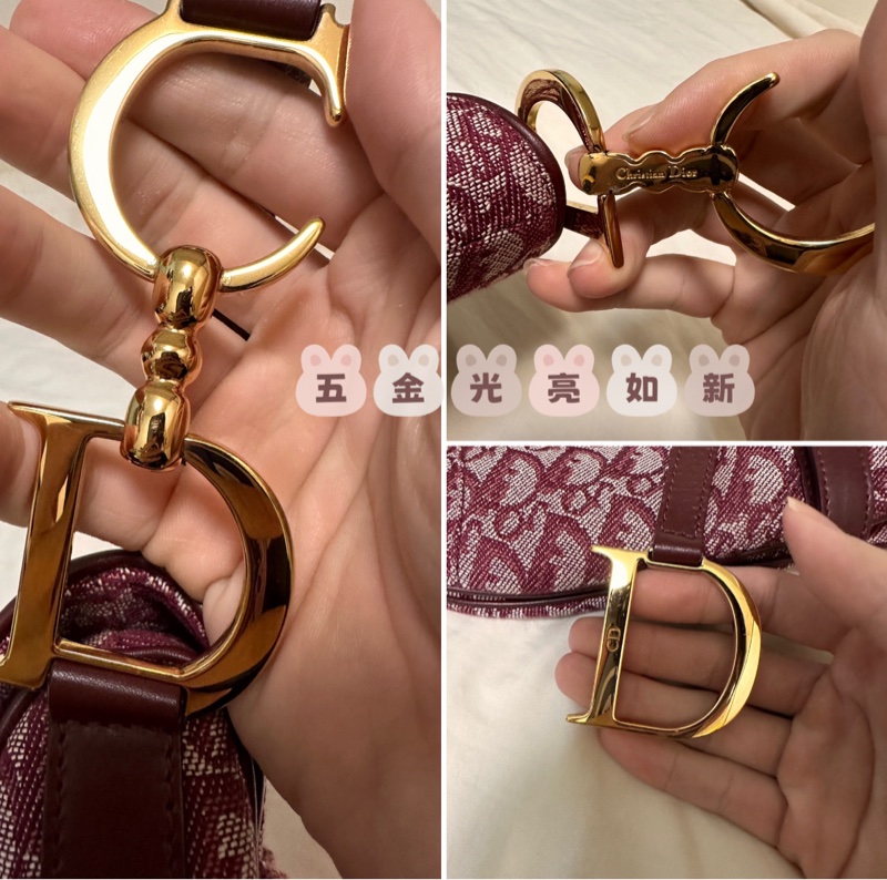 「全台最甜價❤️」Dior酒紅色馬鞍包 Dior saddle bag 中型款(95新)-2
